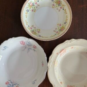 3 Vintage China Dessert/Salad/soup Bowls
